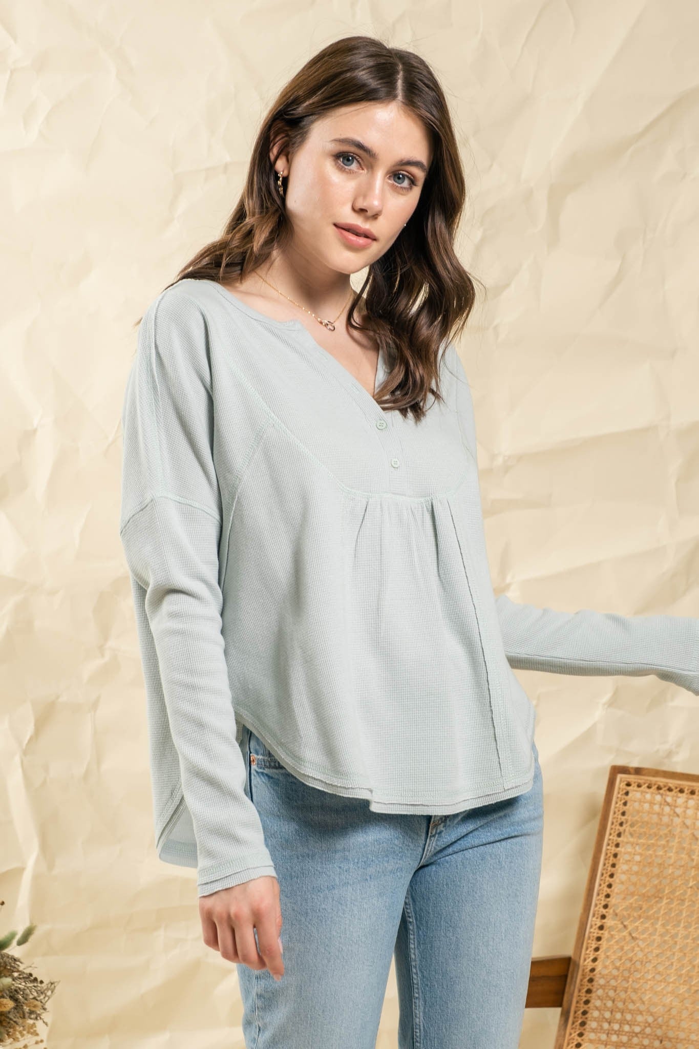 Contrast Stitch Knit Mint
