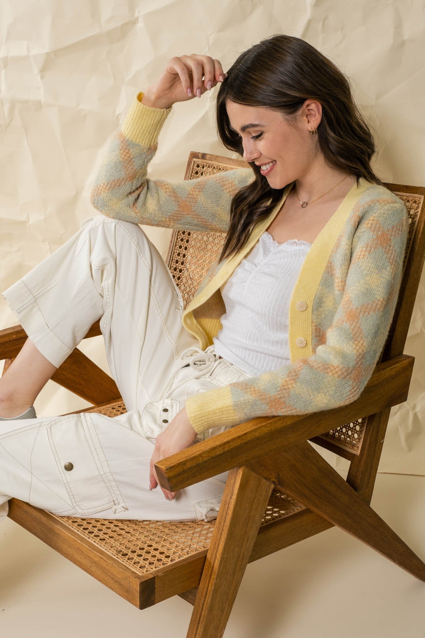 Pastel Plaid Cardigan