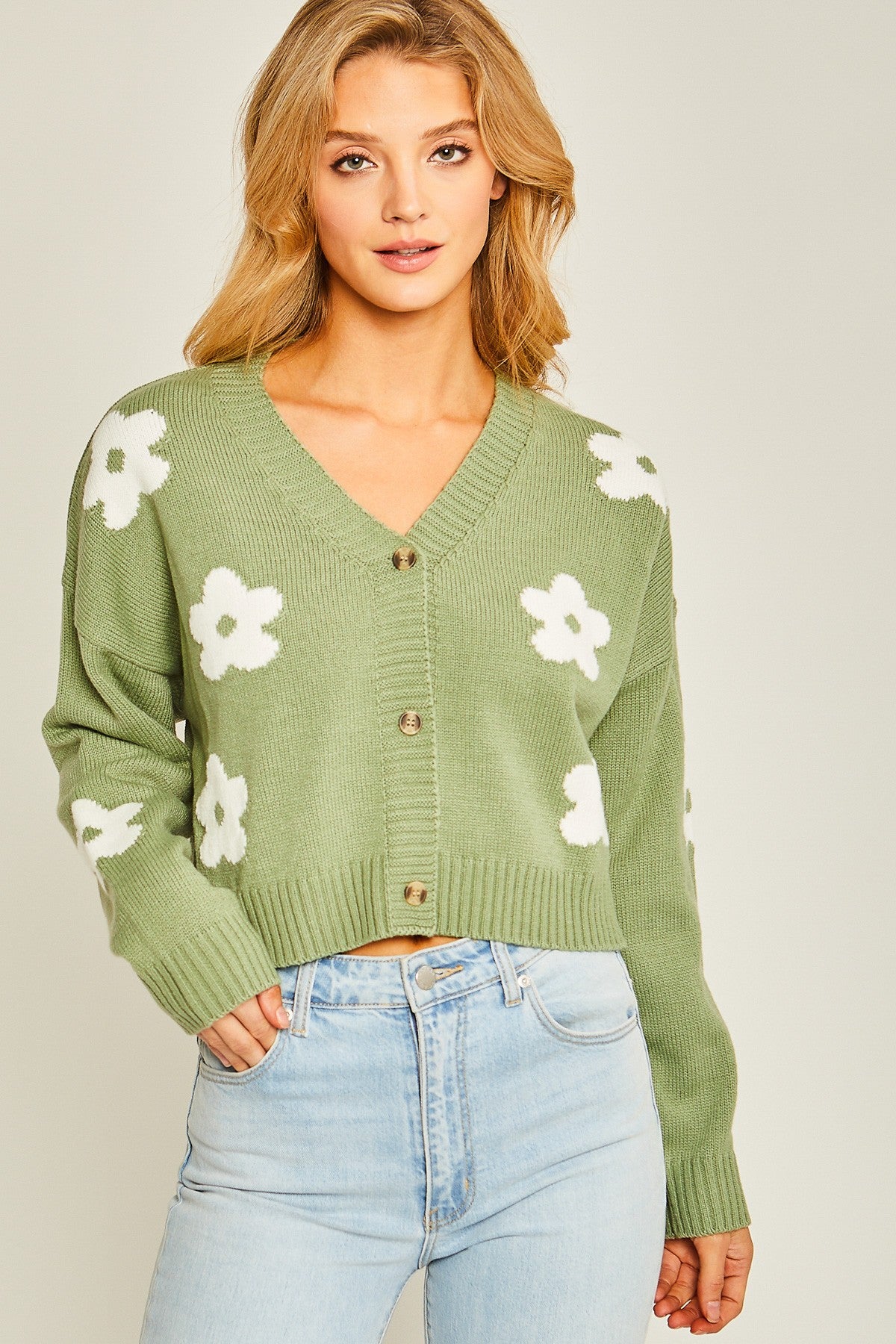 Floral Print Cardigan Leaf