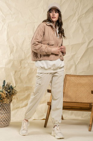 Camel Quilted Jacket