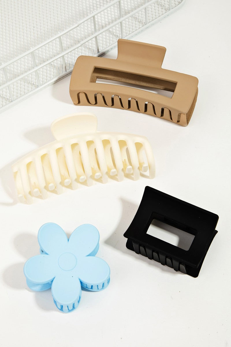 Four Piece Acetate Jaw Hair Clip Set