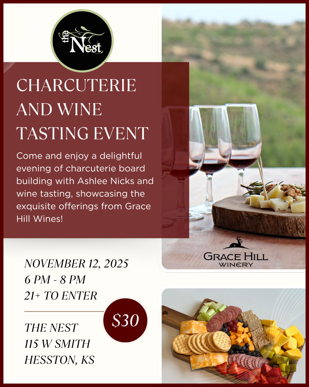 Charcuterie Board Building & Wine Tasting event!