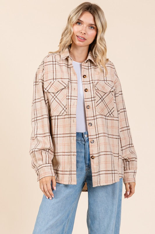 Button up flannel jacket online