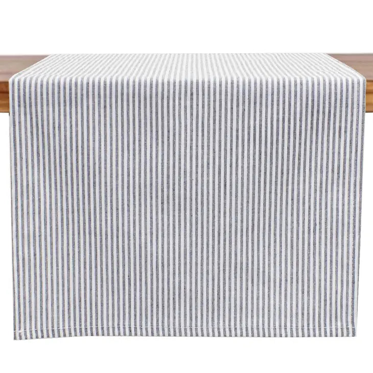 Grey Ticking Table Runner