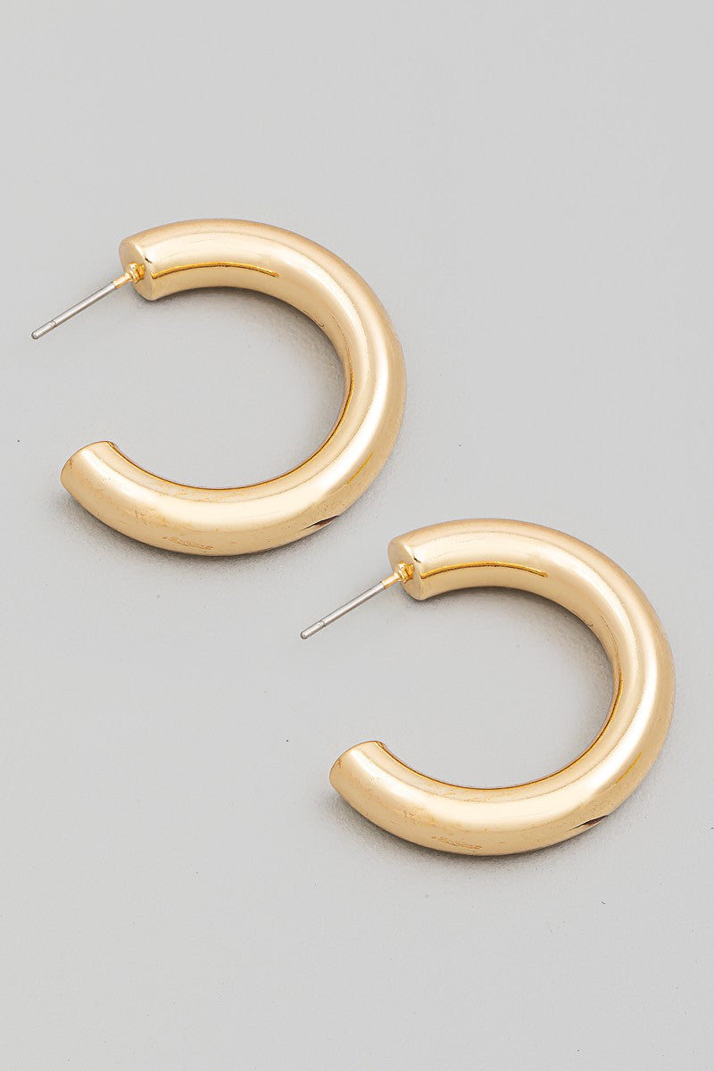 Metallic Tube Hoop Earrings