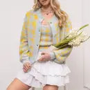 Cozy Houndstooth Cardigan Mint Multi
