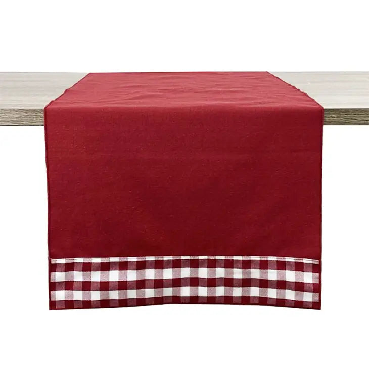 Reversible Table Runner with Plaid Border