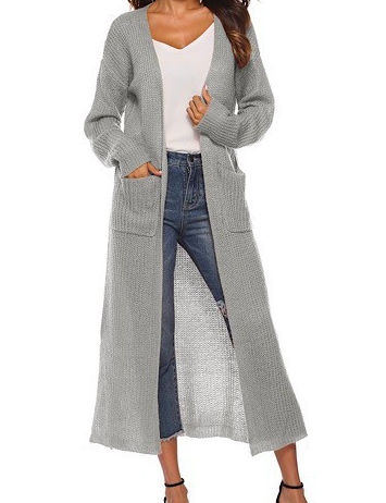 Long Light Weight Gray Cardigan