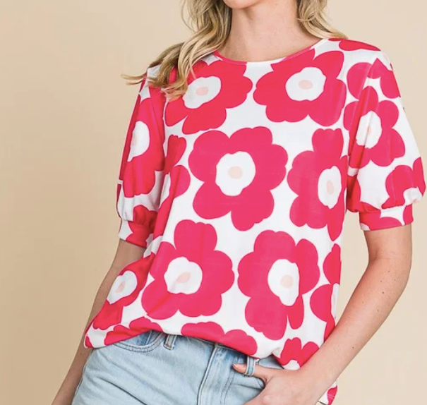 Large Floral Knit Top