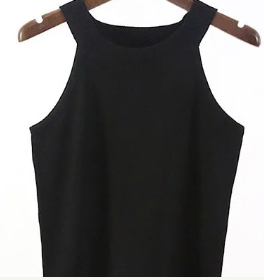 Black Knitted Tank