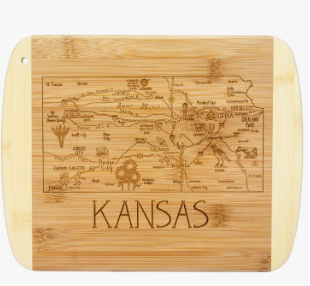 A slice of Kansas cutting & serving board