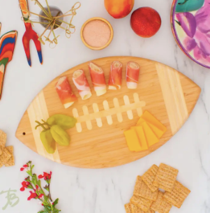 Football shaped serving board