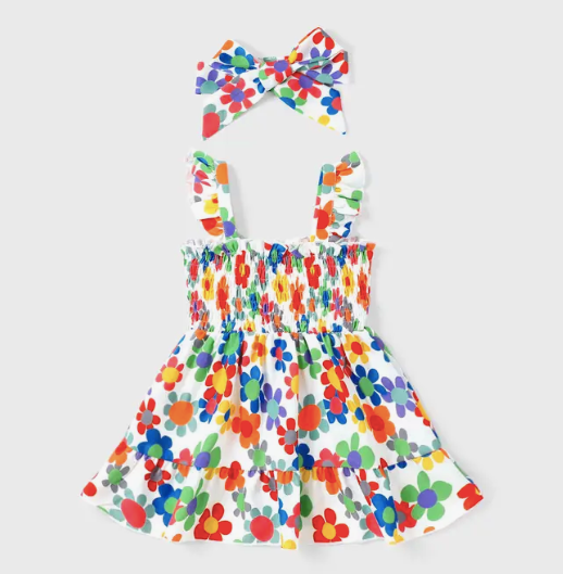 Baby girl smocked dress with headband