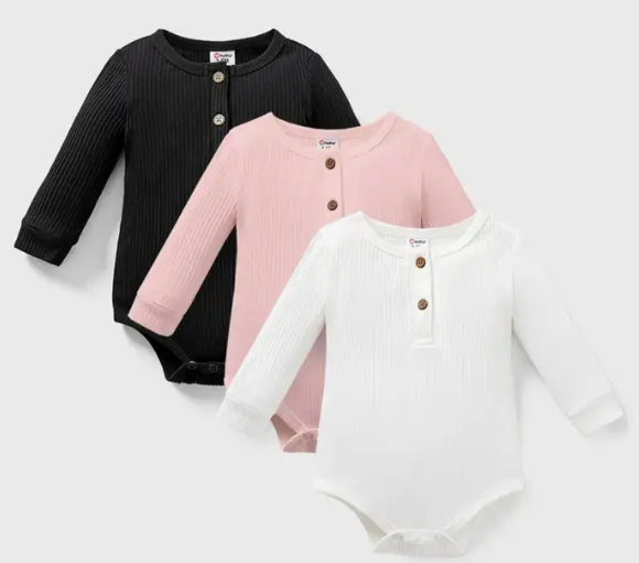 Ribbed long sleeve onesie