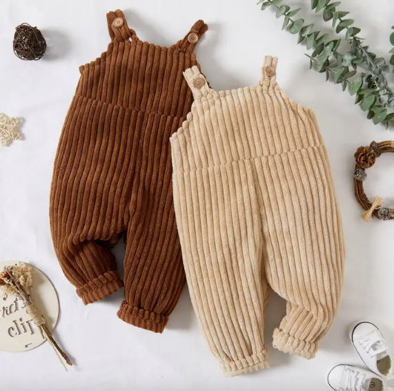 Fleece ribbed overalls