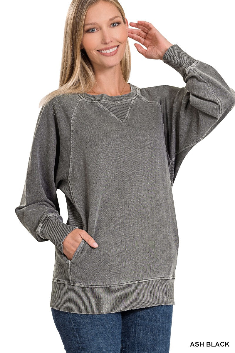 Ribbed French Terry Pullover
