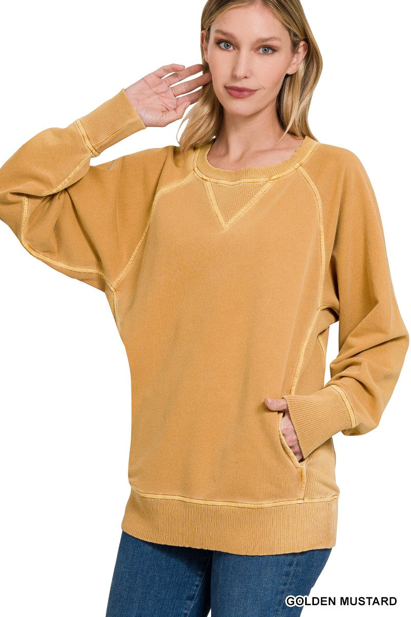 Ribbed French Terry Pullover