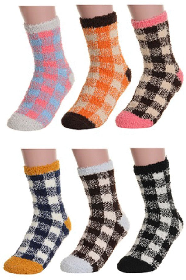 Buffalo Plaid Fuzzy Socks