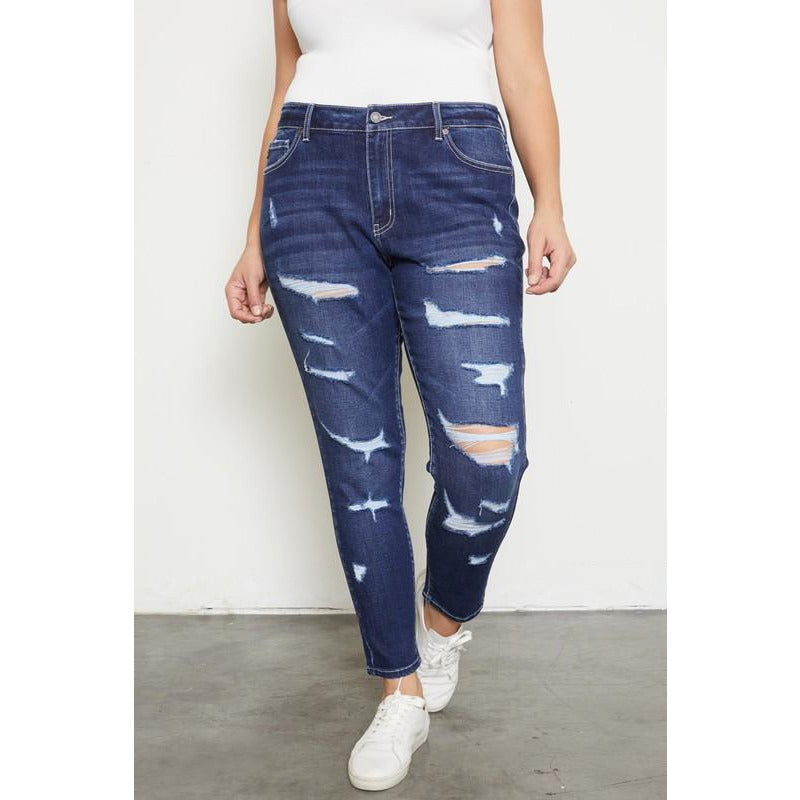 Kancan Curvy Mid Rise Ankle Skinny