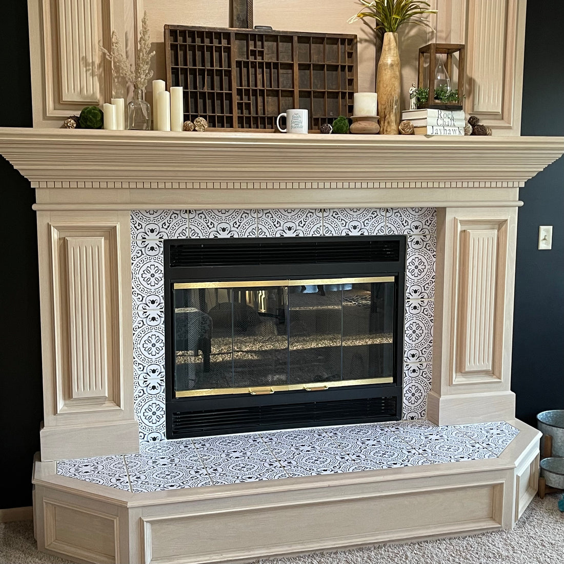 Easy fireplace tile update!