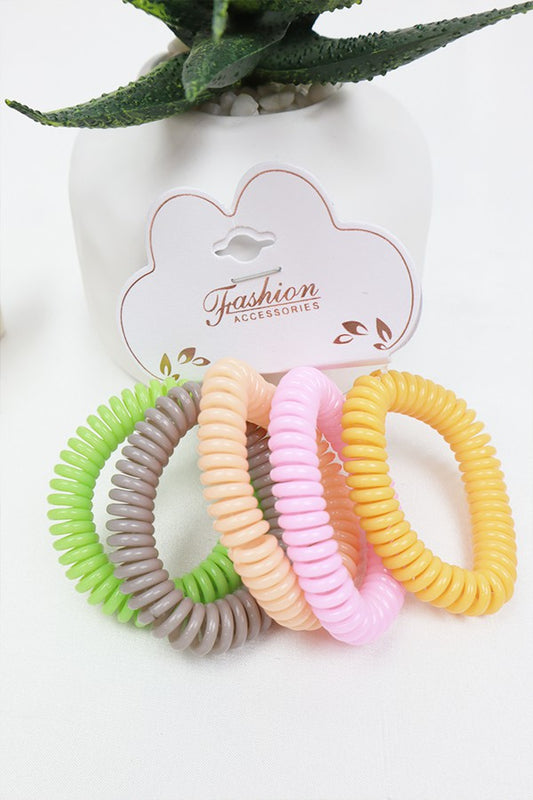 5-pc Phone Cord Hair Tie Set