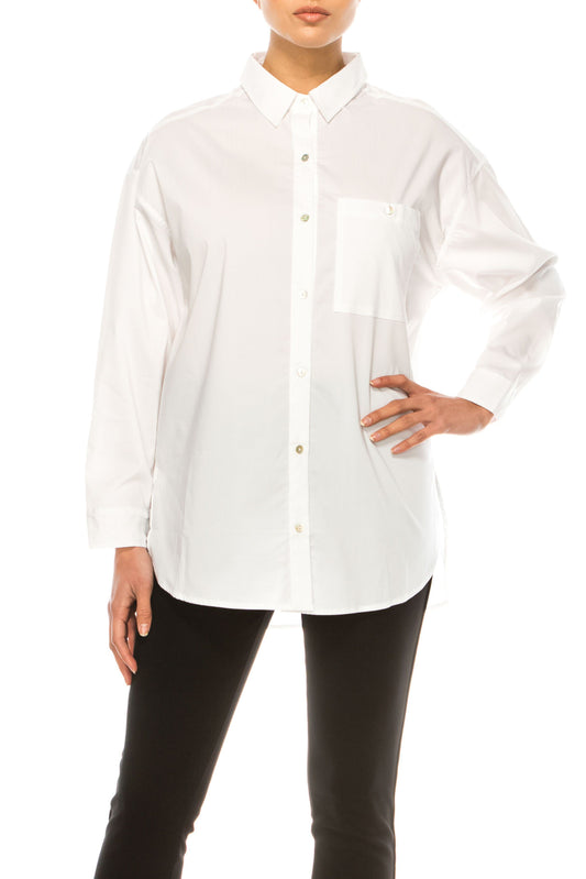 White Long Sleeve Button Down Dress Shirt