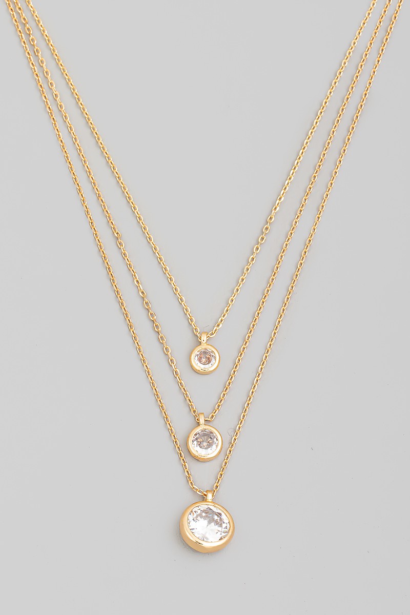 Rhinestone Pendants Chain Necklace