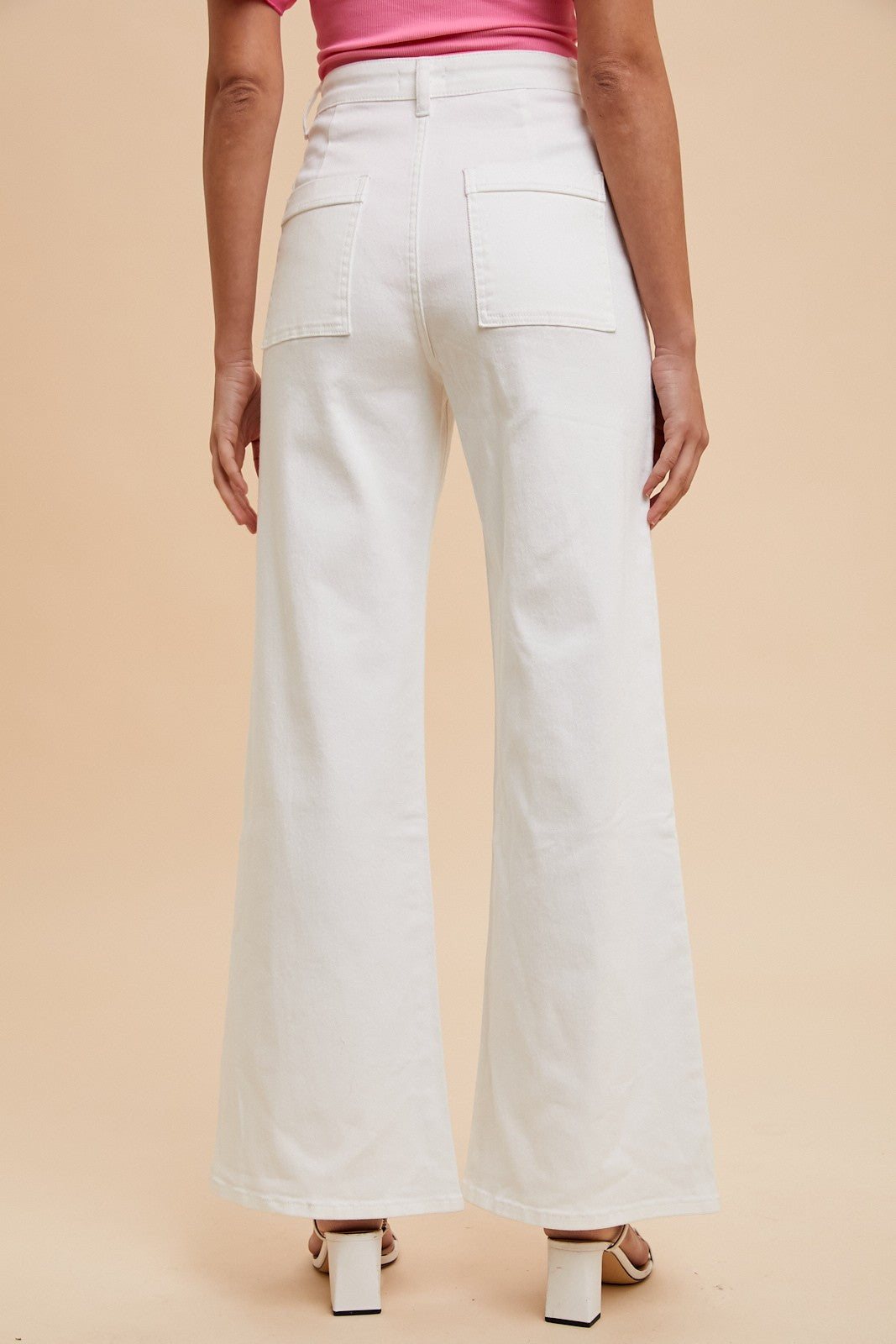 Wide Leg White Denim Jeans