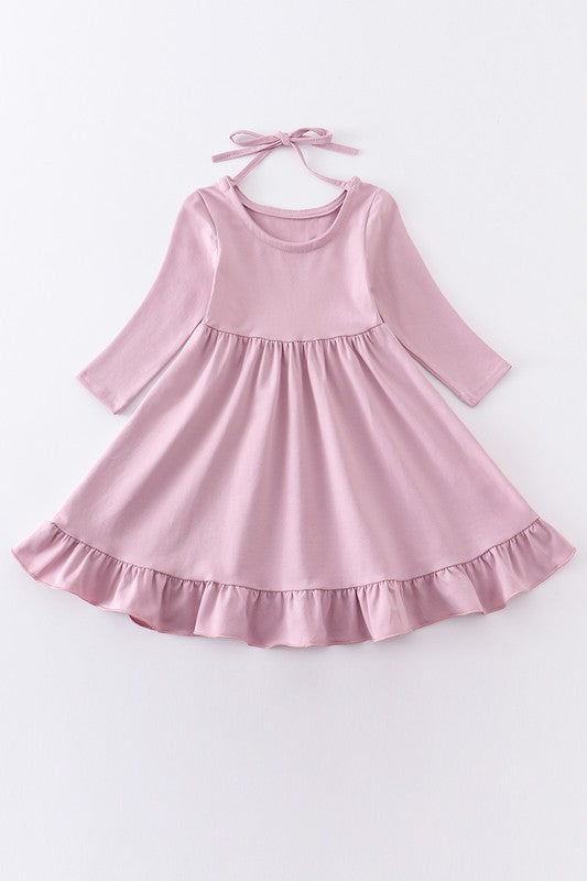 Mauve Ruffle Girl Dress