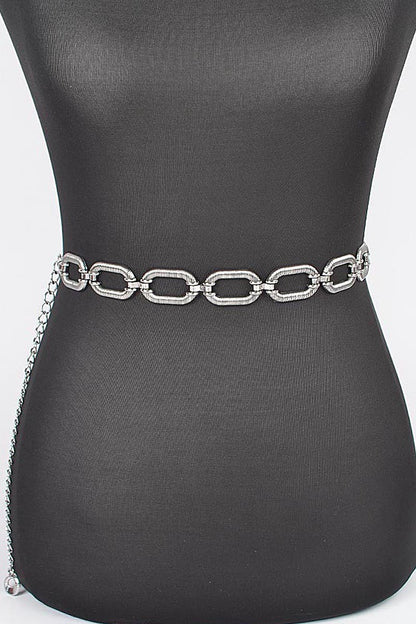 Oval Metal Chain Belt