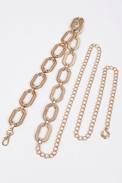 Oval Metal Chain Belt