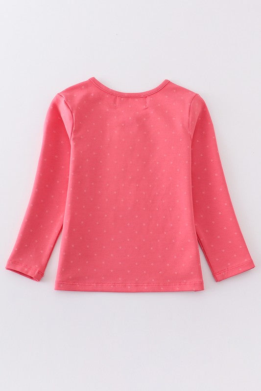 Platinum Pink Dot Ruffle Girl Top