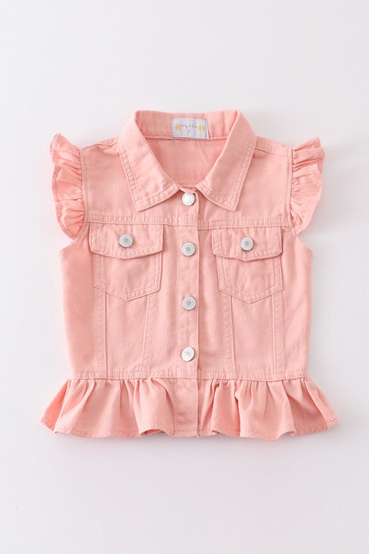 Pink Denim Girl Vest