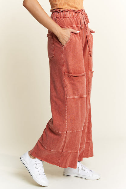 Mineral Wash Wide Leg Pants