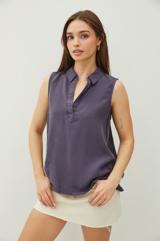 Tencel Sleeveless Shirt