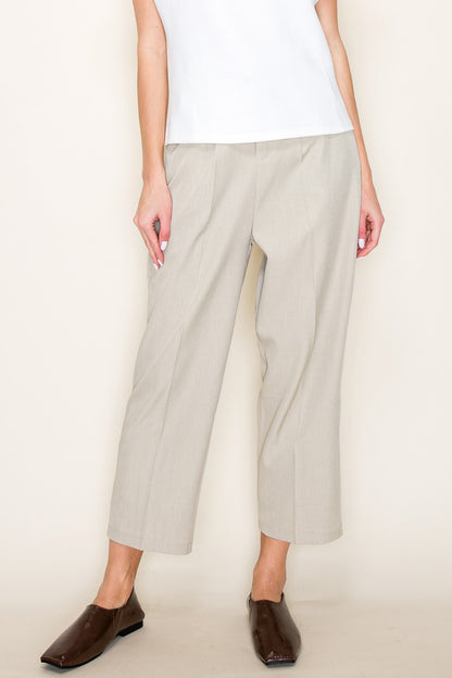 Suzie Button Closure Ankle Straight Pants