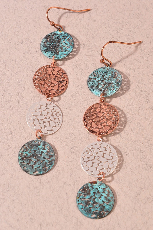 Laser Cut Circle Metal Earrings