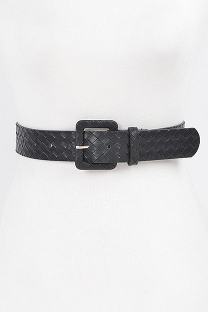 Faux Leather Braided Embossed Belt