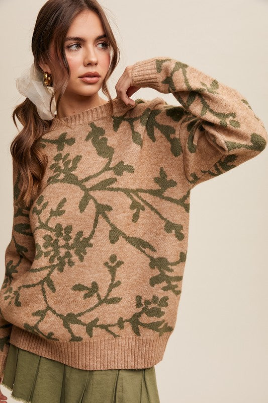 Flower Crew Neck Sweater