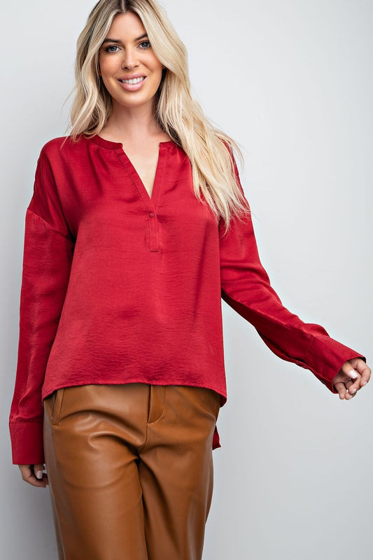 V-Neck Satin Top