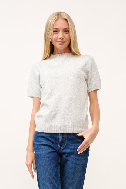 Crew Neck Short Sleeve Sweater