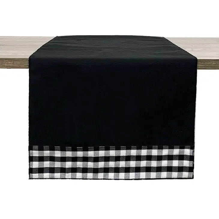 Reversible Table Runner with Plaid Border