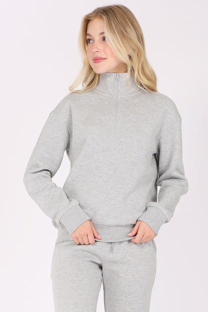 Quarter-Zip Fleece Pullover Sweatshirt