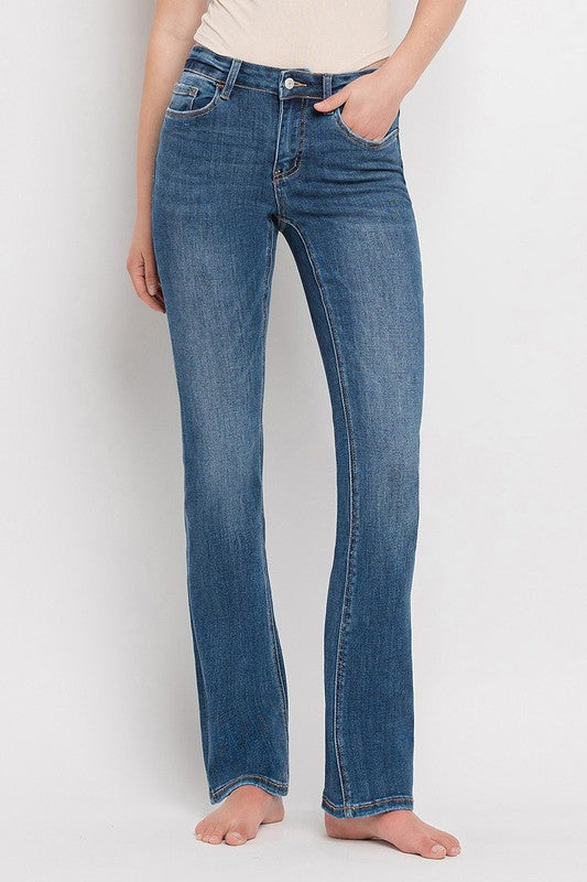 Mid Rise Boot Cut Jeans