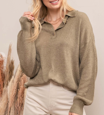 Olive Collared Sweater