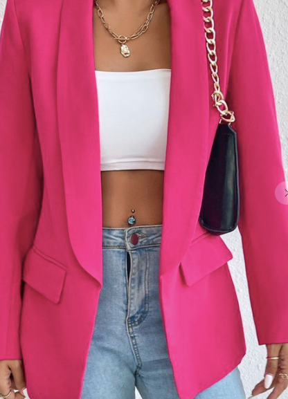 Hot Pink Collared Blazer
