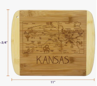 A slice of Kansas cutting & serving board