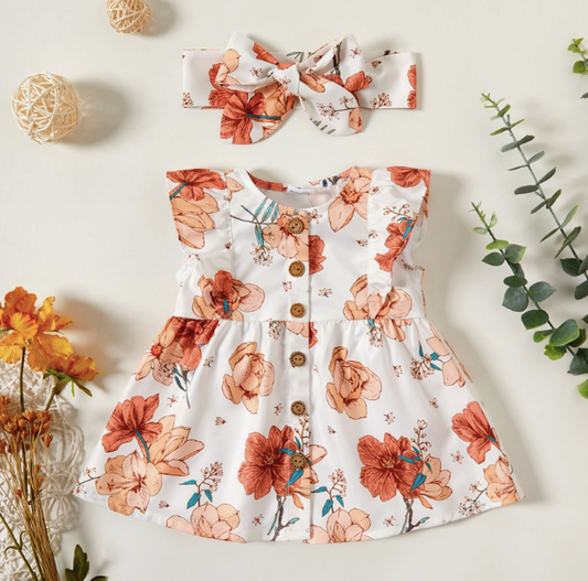 Baby girl sleeveless floral dress