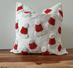 Tufted Santa Throw Pillow Cover