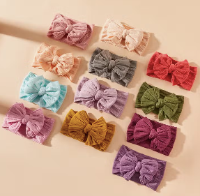 Solid Bowknot Hairbands For Girls